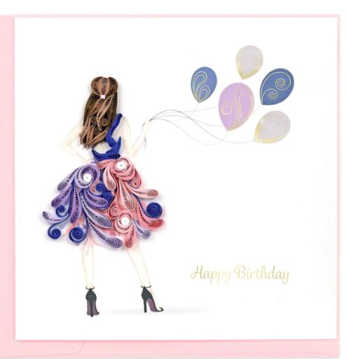Quilling Card -  Fashion Happy Birthday Card