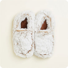 Load image into Gallery viewer, Warmies Microwavable Marshmallow Brown Slippers