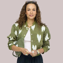 Load image into Gallery viewer, Kerri Rosenthal - Ikat Heart Bomber Jacket