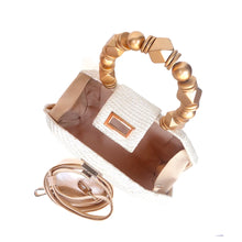Load image into Gallery viewer, Soli & Sun - Melia Straw Clutch (Cream & Gold)