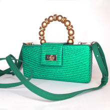 Load image into Gallery viewer, Soli & Sun - Serena Straw Clutch (Emerald)