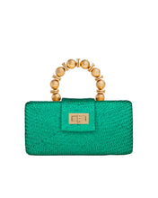 Load image into Gallery viewer, Soli & Sun - Serena Straw Clutch (Emerald)