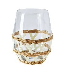 Load image into Gallery viewer, Island Wrapped Stemless Wine Glass White, Set of 4