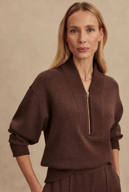 Varley - Sally Half Zip Coffee Bean Marl