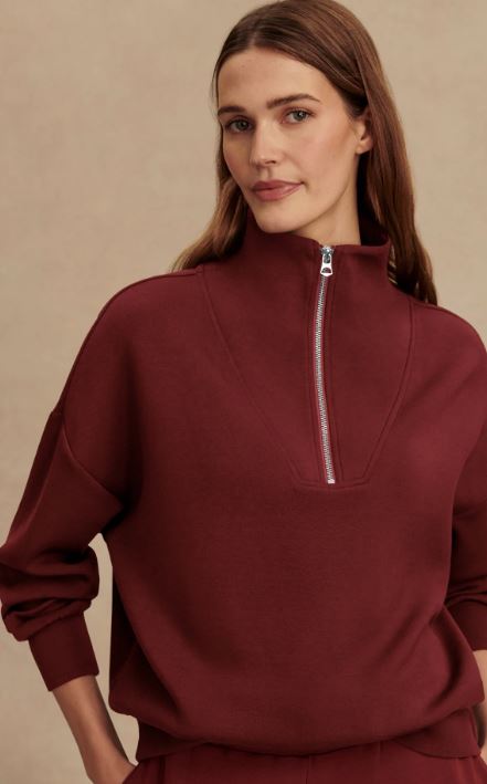 Varley - Hawley Half Zip New Maroon