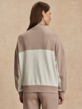 Load image into Gallery viewer, Varley - Garcia Two-Tone Zip-Up (Ivory Marl/ Taupe Marl)
