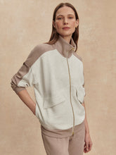 Load image into Gallery viewer, Varley - Garcia Two-Tone Zip-Up (Ivory Marl/ Taupe Marl)
