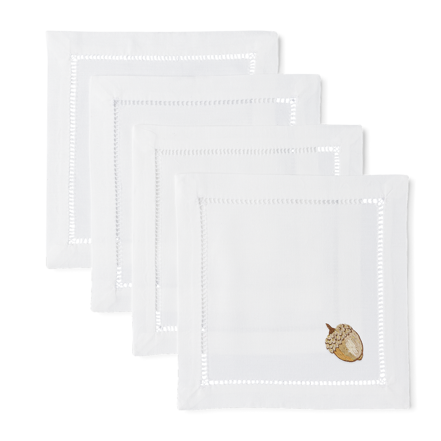 Henry Handwork - Acorn Gold Cocktail Napkin s/4
