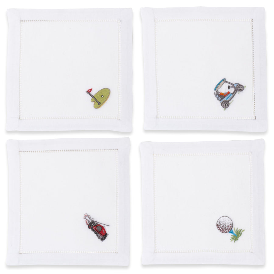 Henry Handwork - Golf Cocktail Napkins Mixed s/4
