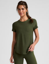 Load image into Gallery viewer, Beyond Yoga - Down Low Tee (Army Green Heather)
