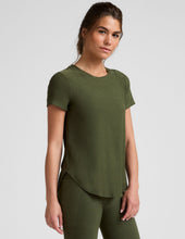 Load image into Gallery viewer, Beyond Yoga - Down Low Tee (Army Green Heather)
