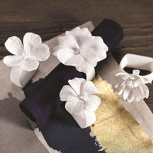 Load image into Gallery viewer, Zodax Assorted Bone China Flower Napkin Ring (s/4)

