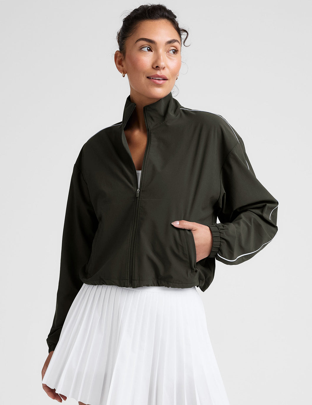 Beyond Yoga - Track Jacket (Olive Ink)