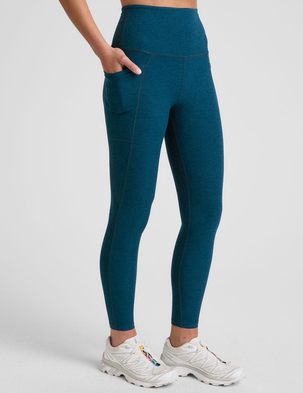 Beyond Yoga - Out Of Pocket HW Midi Legging - Blue Gem Heather