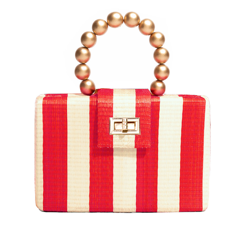 Soli & Sun - Louisa Stripe Clutch (Red)