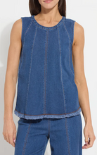 Load image into Gallery viewer, Lysse - Irabella Fringed Denim Top
