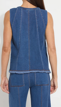 Load image into Gallery viewer, Lysse - Irabella Fringed Denim Top
