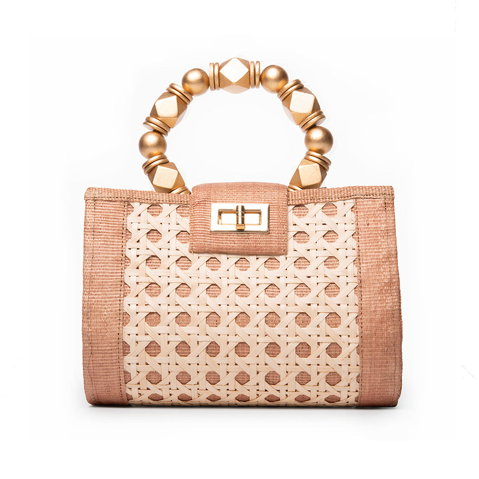 Soli & Sun - Mila Rattan Clutch (Tan)