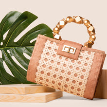 Load image into Gallery viewer, Soli &amp; Sun - Mila Rattan Clutch (Tan)
