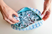 Load image into Gallery viewer, Oh My Mahjong Baby Blue Tweed Bag
