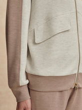 Load image into Gallery viewer, Varley - Garcia Two-Tone Zip-Up (Ivory Marl/ Taupe Marl)
