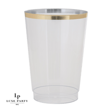 Load image into Gallery viewer, Luxe Party - Clear + Gold Plastic Cups

