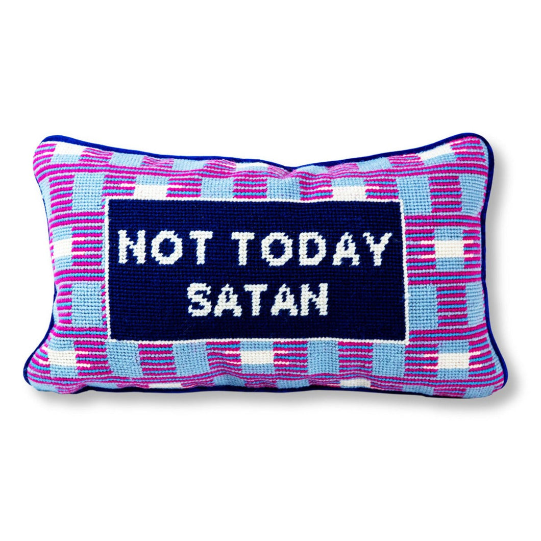 Furbish - Not Today Satan - Needlepoint Pillow