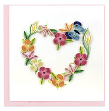 Load image into Gallery viewer, Quilling Card -  Floral Heart Wreath
