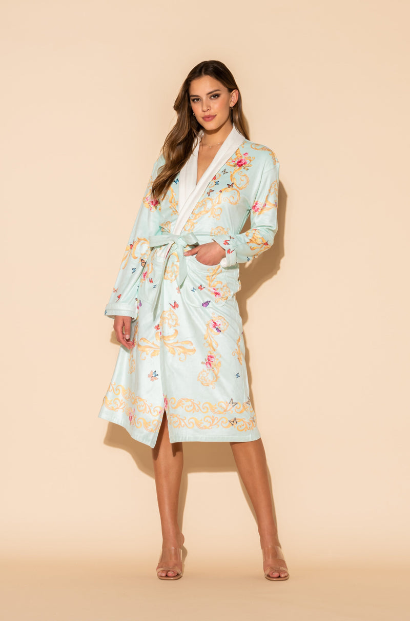 Wrap Up - Blue Butterfly Long Robe – Cal-a-Vie Boutique